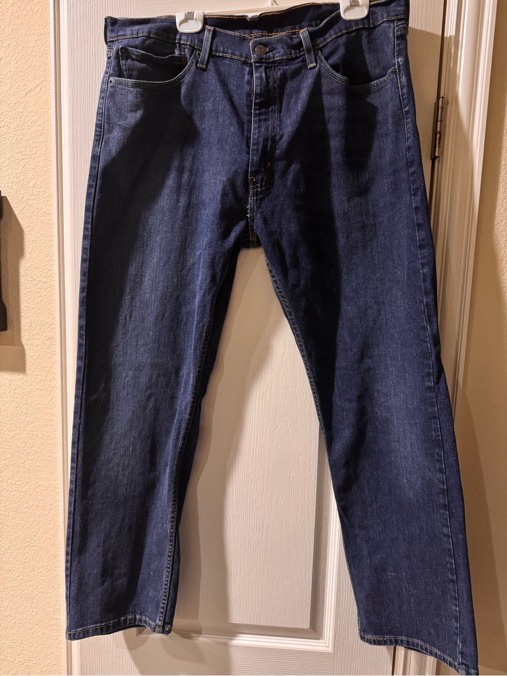 Levi's 505 Men's Straight Jeans in Dark Indigo Blue (Blank Tag with R)